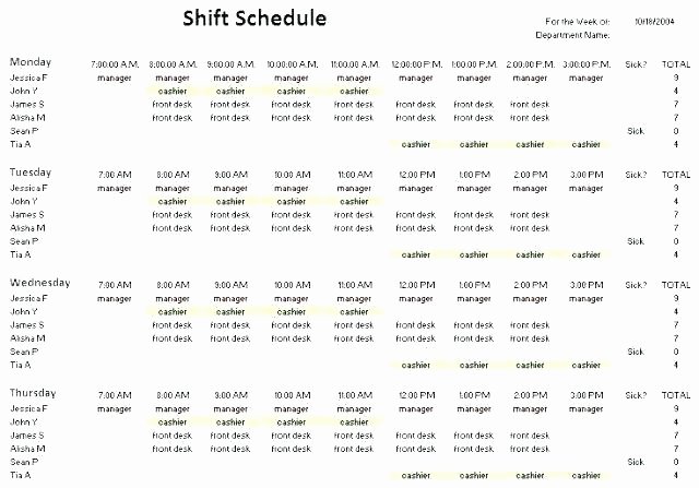 12 Hour Nursing Schedule Template Beautiful 7 Shift Schedule Template 12 Hour Work Schedules Templates