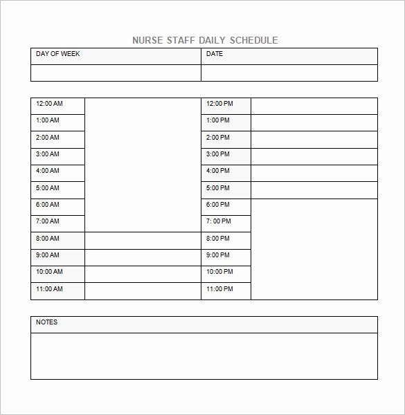 12 Hour Nursing Schedule Template Fresh Nursing Shift Planner Template