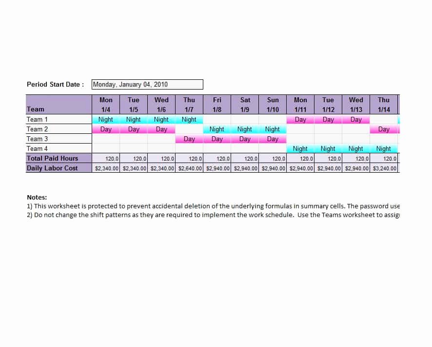 12 Hour Shift Schedule Template Awesome 14 Dupont Shift Schedule Templats for Any Pany [free