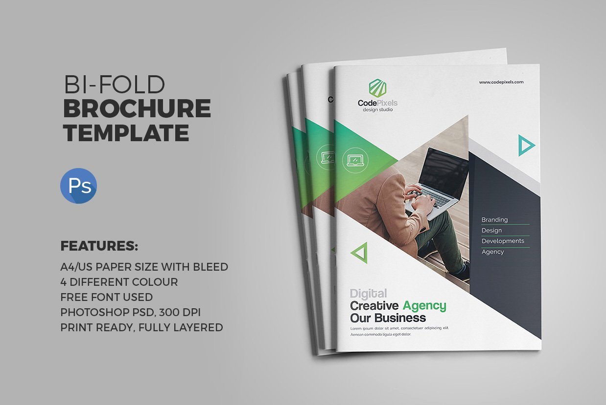 2 Fold Brochure Template Luxury the Bi Fold Brochure Brochure Templates Creative Market