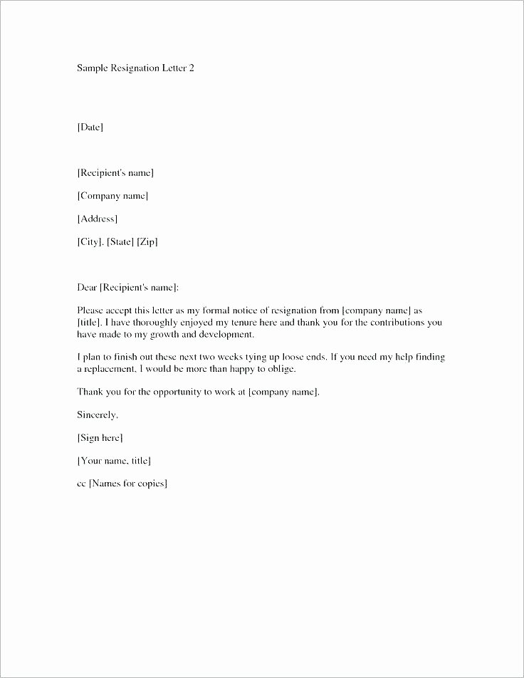 2 Weeks Notice Email Template Best Of formal Resignation Email – Crevis