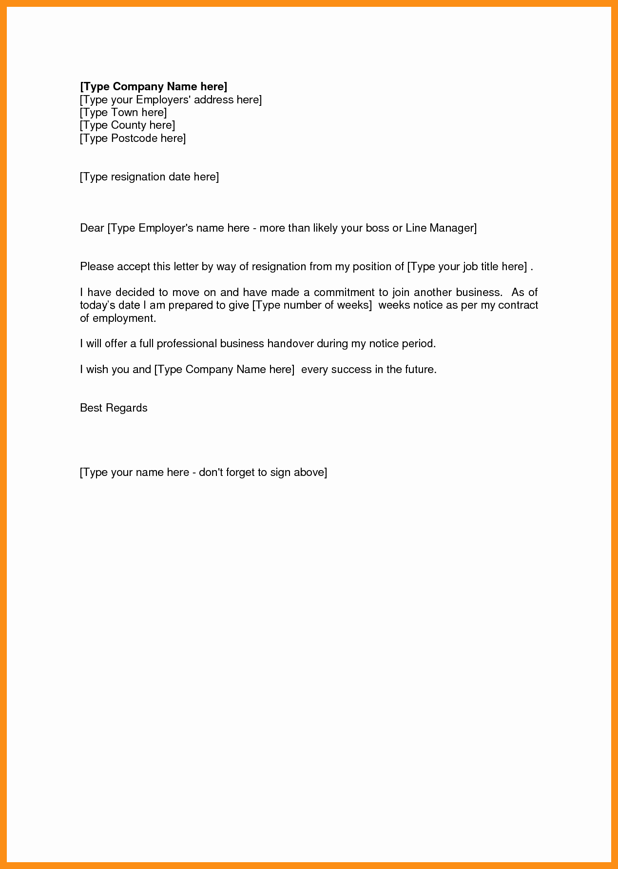 2 Weeks Notice Email Template Unique Two Weeks Notice Template Email