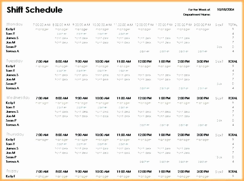 24 Hour Shift Schedule Template Lovely 12 Hour Shift Schedule Examples 24 Coverage 7 Rotating