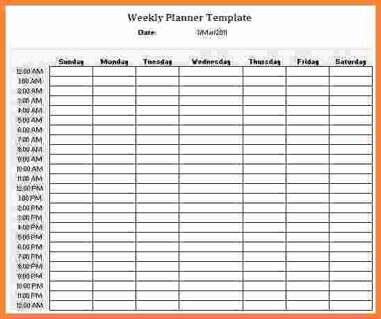 24 Hour Weekly Schedule Template Best Of 15 Hour by Hour Planner