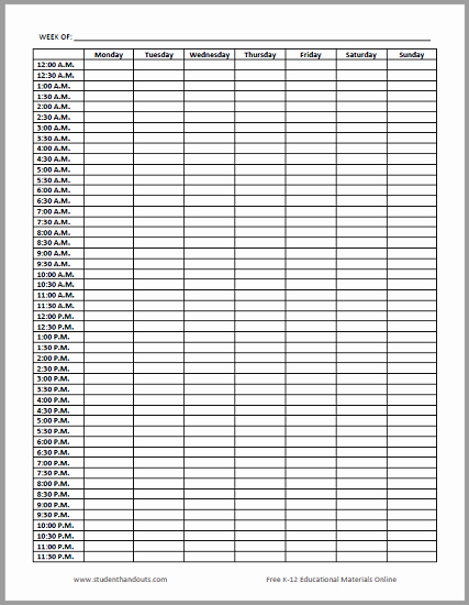 24 Hour Weekly Schedule Template Best Of Free 24 7 Weekly Planner Sheet In Pdf or Word This Unique