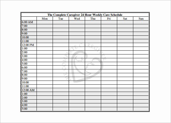 24 Hour Weekly Schedule Template Inspirational 22 24 Hours Schedule Templates Pdf Doc Excel