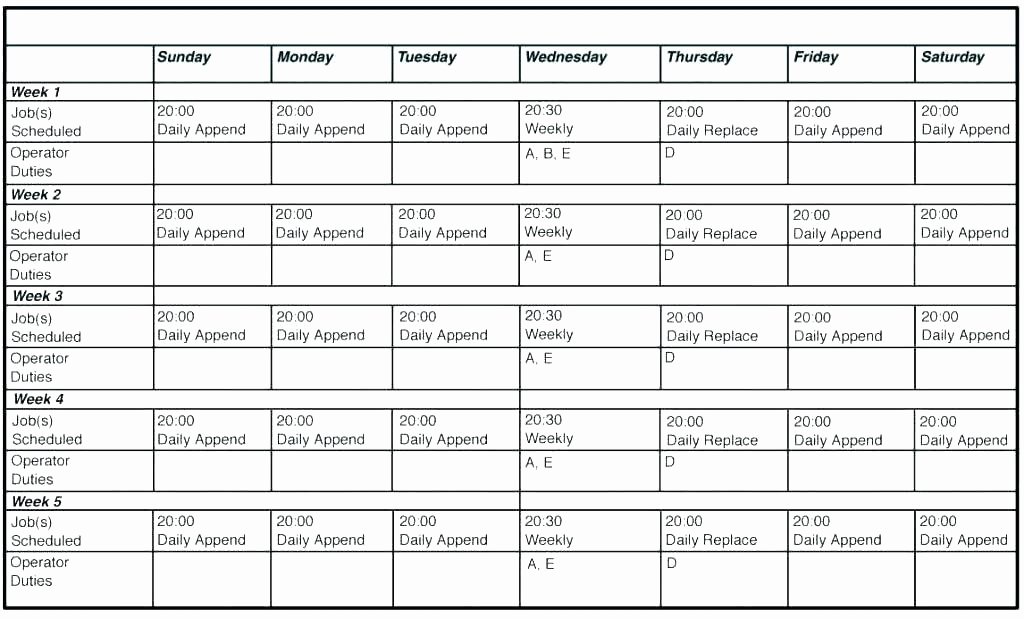 24 Hour Weekly Schedule Template Luxury 24 Hour Schedule Template Download Employee Work Blank