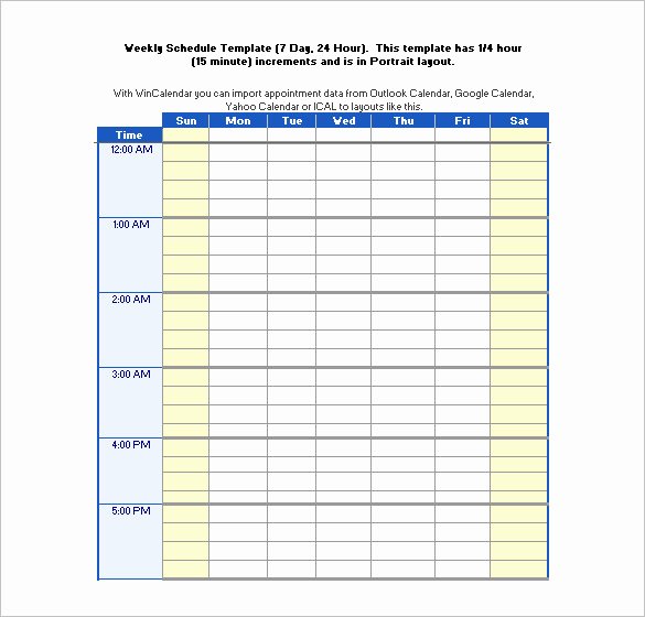 24 Hour Weekly Schedule Template New 22 24 Hours Schedule Templates Pdf Doc Excel