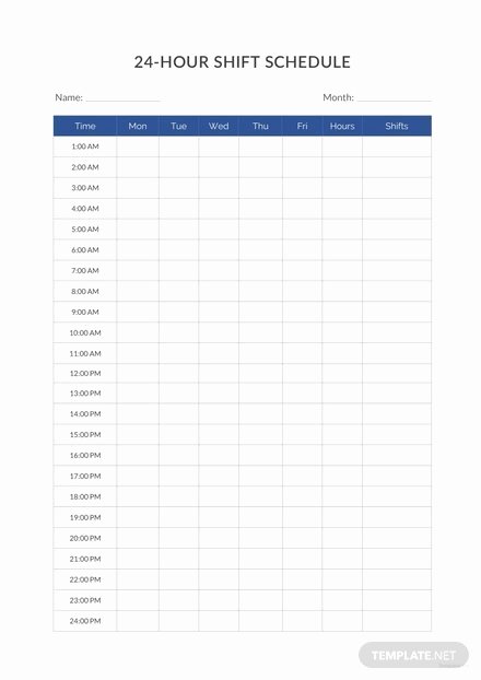 24 Hr Schedule Template Awesome Weekly 24 Hour Schedule Template In Microsoft Word Pdf