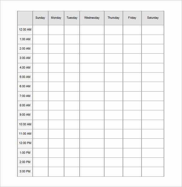 24 Hr Schedule Template Fresh 24 Hours Schedule Templates 16 Free Word Excel Pdf