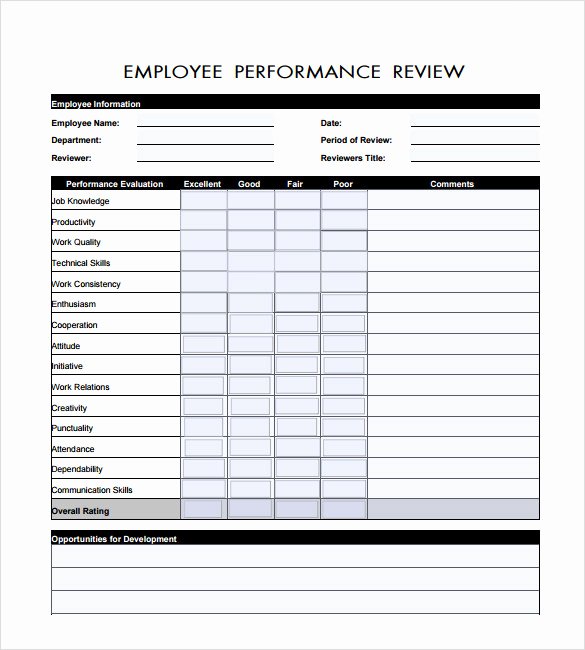  30 Day Employee Review Template