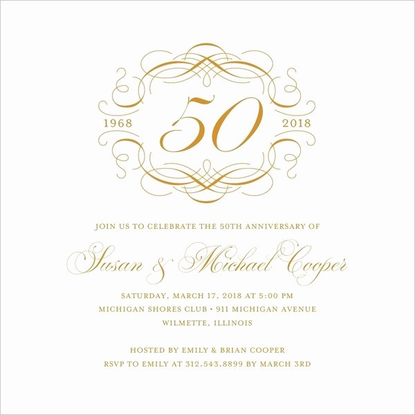 50th Wedding Anniversary Invitation Template Fresh 22 Wedding Anniversary Invitation Card Templates Word