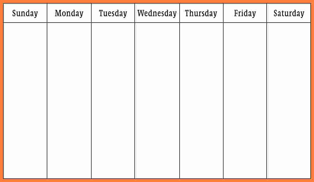 7 Day Schedule Template Beautiful 7 Weekly Calendar Template Word