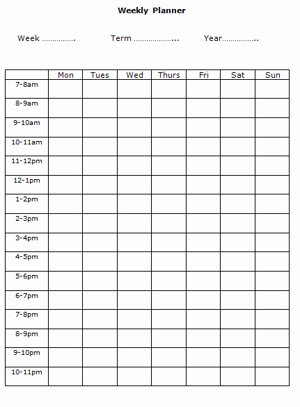 7 Day Schedule Template Fresh 7 Free Weekly Planner Template &amp; Schedule Planners Word