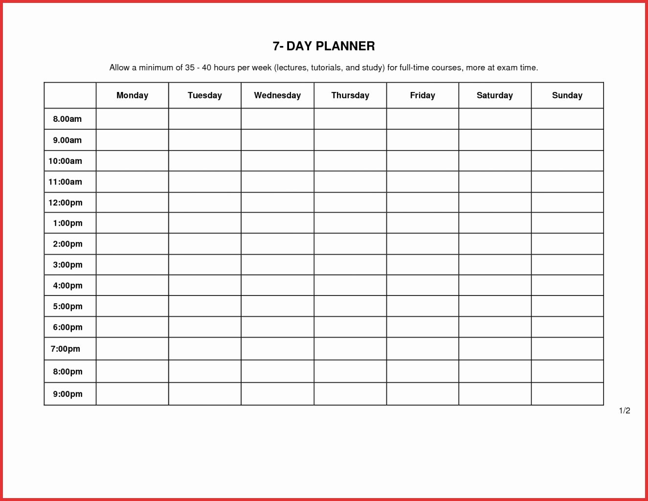7 Day Schedule Template Lovely 7 Day Work Schedules Examples – Calendar Printable