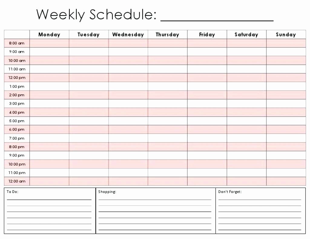 7 Day Schedule Template Luxury 7 Day Calendar Template