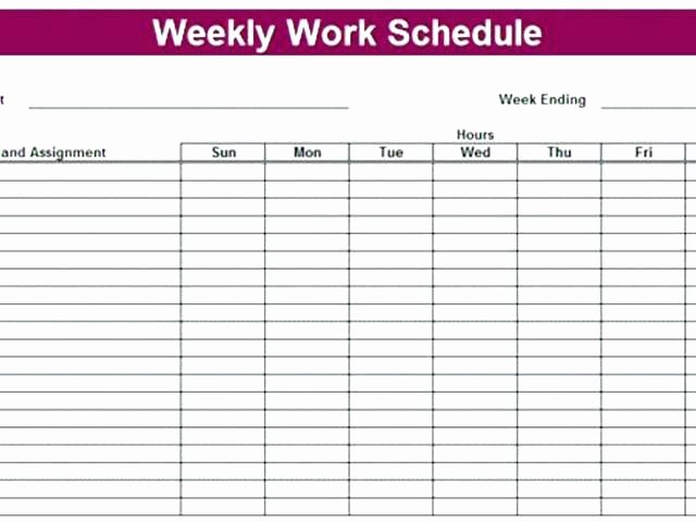 7 Day Work Schedule Template Fresh Download Work Schedule Template 5 Day Weekly 7 Monthly