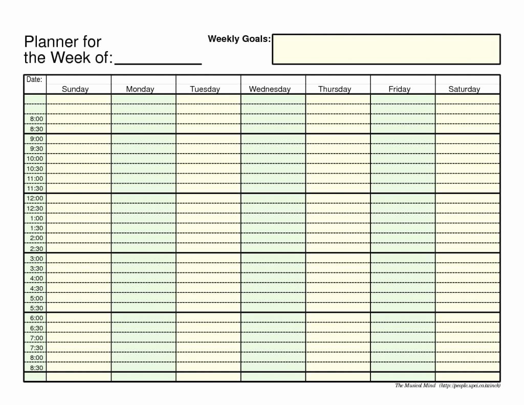 7 Day Work Schedule Template Luxury 7 Free Weekly Planner Templates Excel Pdf formats