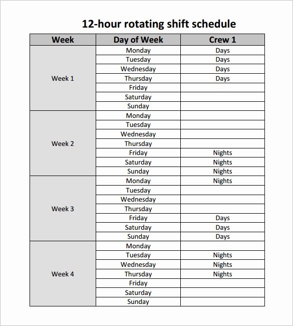 8 Hour Shift Schedule Template Best Of Shift Schedules for 24 7 Coverage
