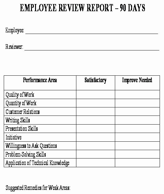 90 Day Performance Review Template Unique Template Day Improvement Plan Performance Example