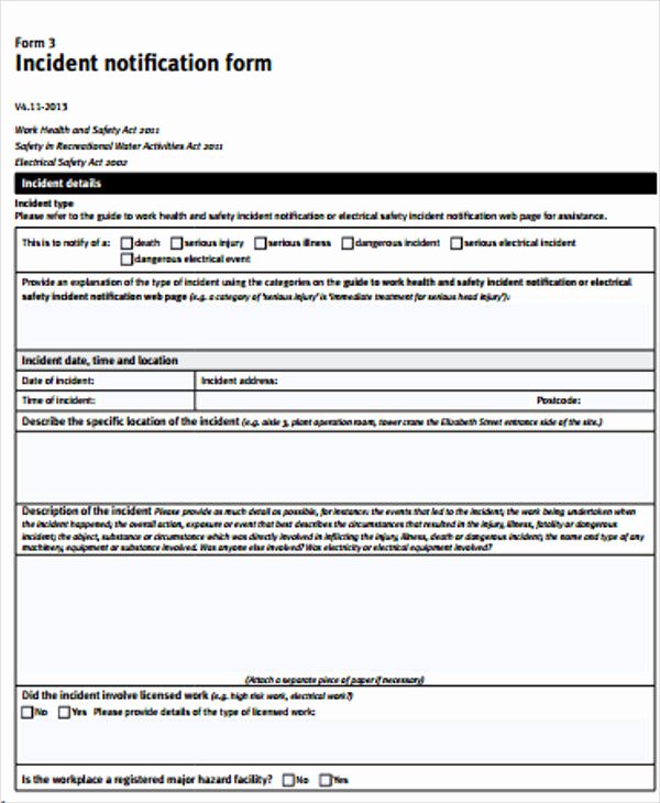 Accident Incident Reporting form Template Awesome Construction Incident Report Template 16 Free Word Pdf