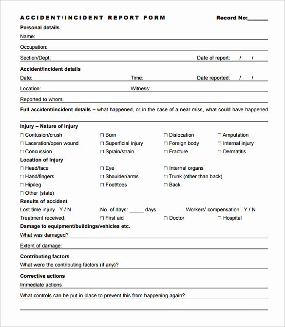Accident Incident Reporting form Template Beautiful 37 Incident Report Templates Pdf Doc Pages