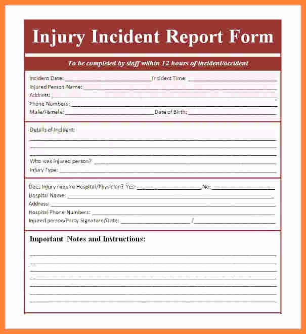 Accident Incident Reporting form Template Beautiful 9 Incident and Accident Report form Template