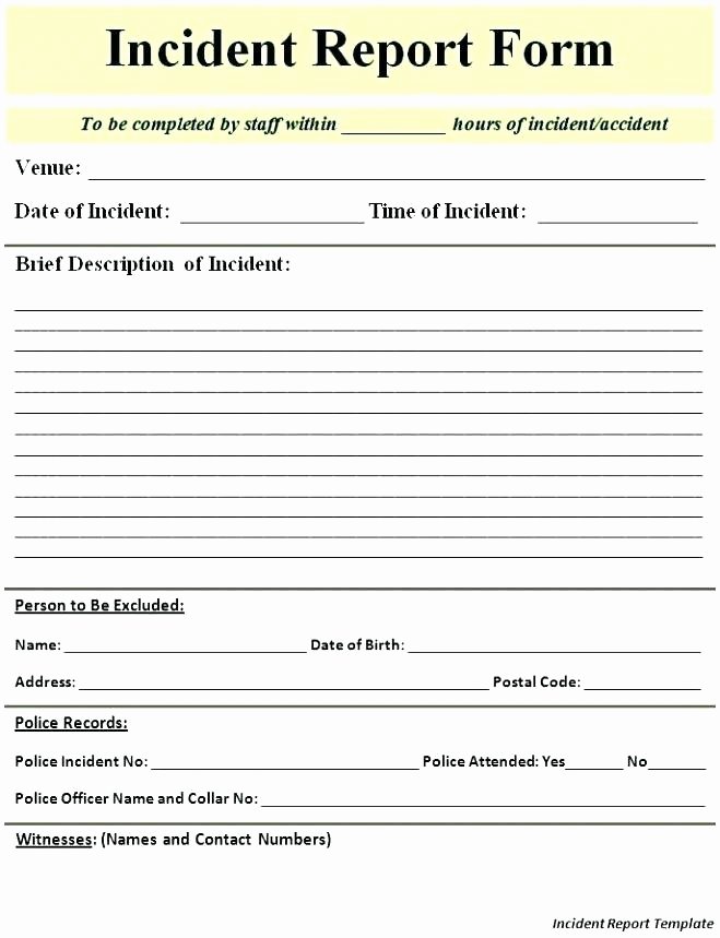 Accident Incident Reporting form Template Fresh Sample Car Accident Report – Royaleducationfo