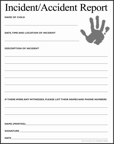Accident Incident Reporting form Template Inspirational Nursery Incident Accident form 3