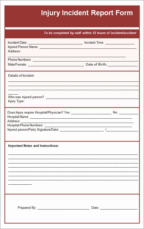Accident Incident Reporting form Template Lovely Incident Report Template 15 Free Download Documents In