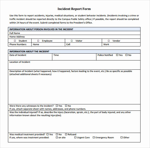 Accident Incident Reporting form Template New 12 Sample Accident Report Templates – Pdf Word Pages