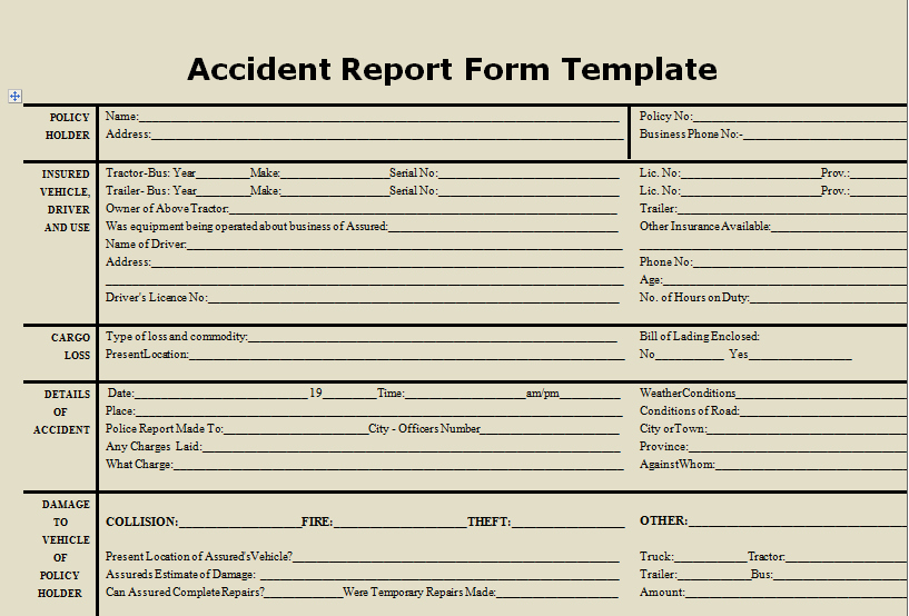 Accident Reporting form Template Awesome Download Accident Report form Template Microsoft Excel