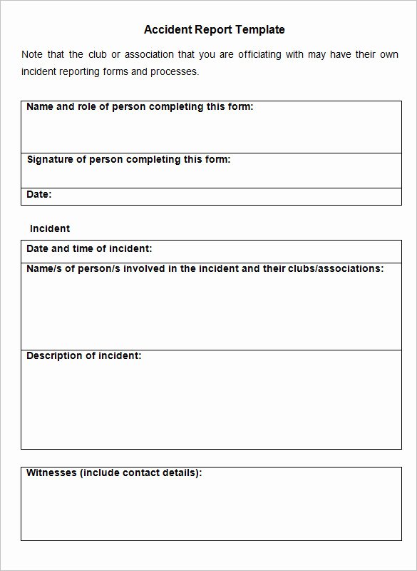 Accident Reporting form Template Best Of Accident Report Template 10 Free Word Pdf Documents