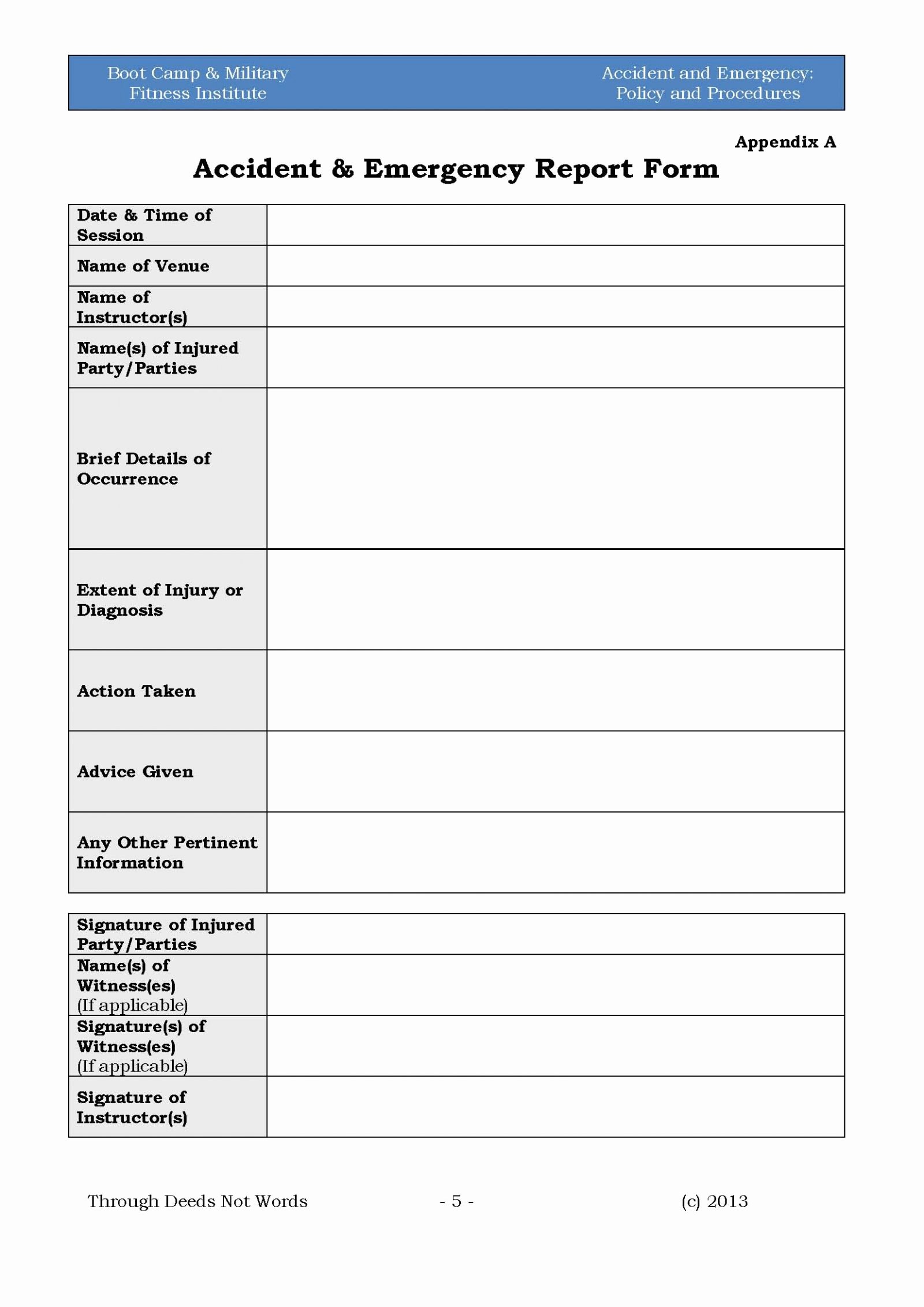 Accident Reporting form Template Lovely Accident Investigation form Example Best S