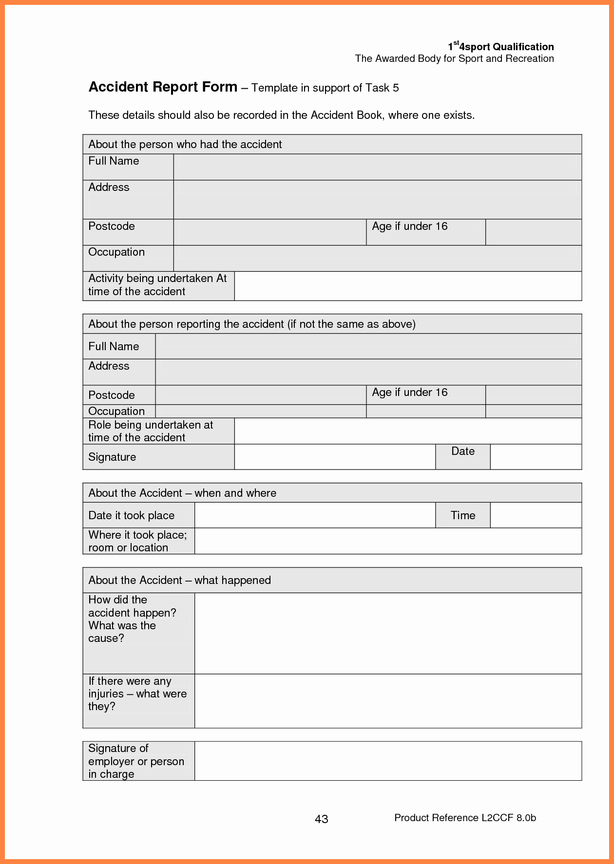 Accident Reporting form Template Lovely Printable Injury Report to Pin On Pinterest
