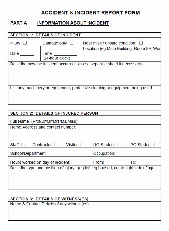 Accident Reporting form Template Unique 15 Accident Report Templates Docs Pages Pdf Word