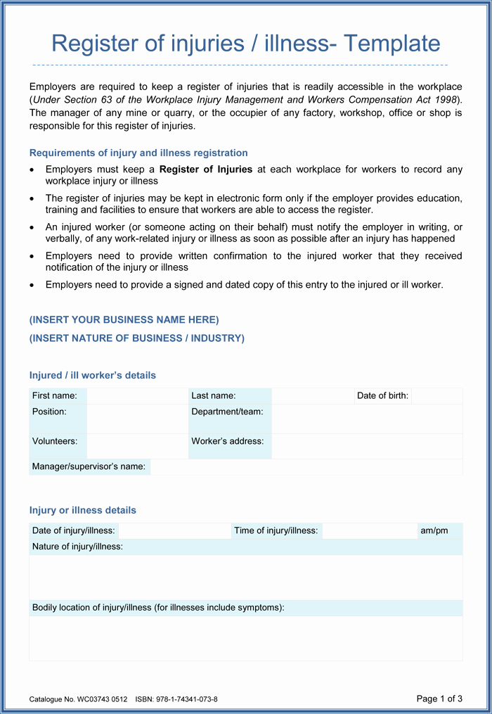 Accident Reporting form Template Unique 5 Sample Injury form Templates to Create An Injury Report