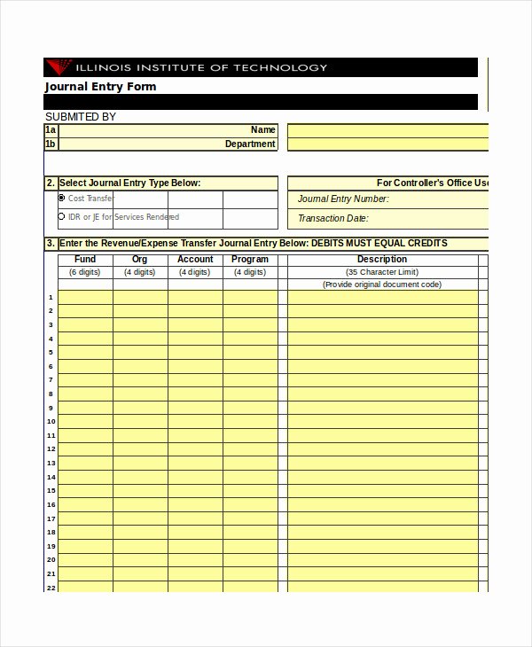 Accounting Journal Entries Template New Journal Template 5 Free Excel Documents Download
