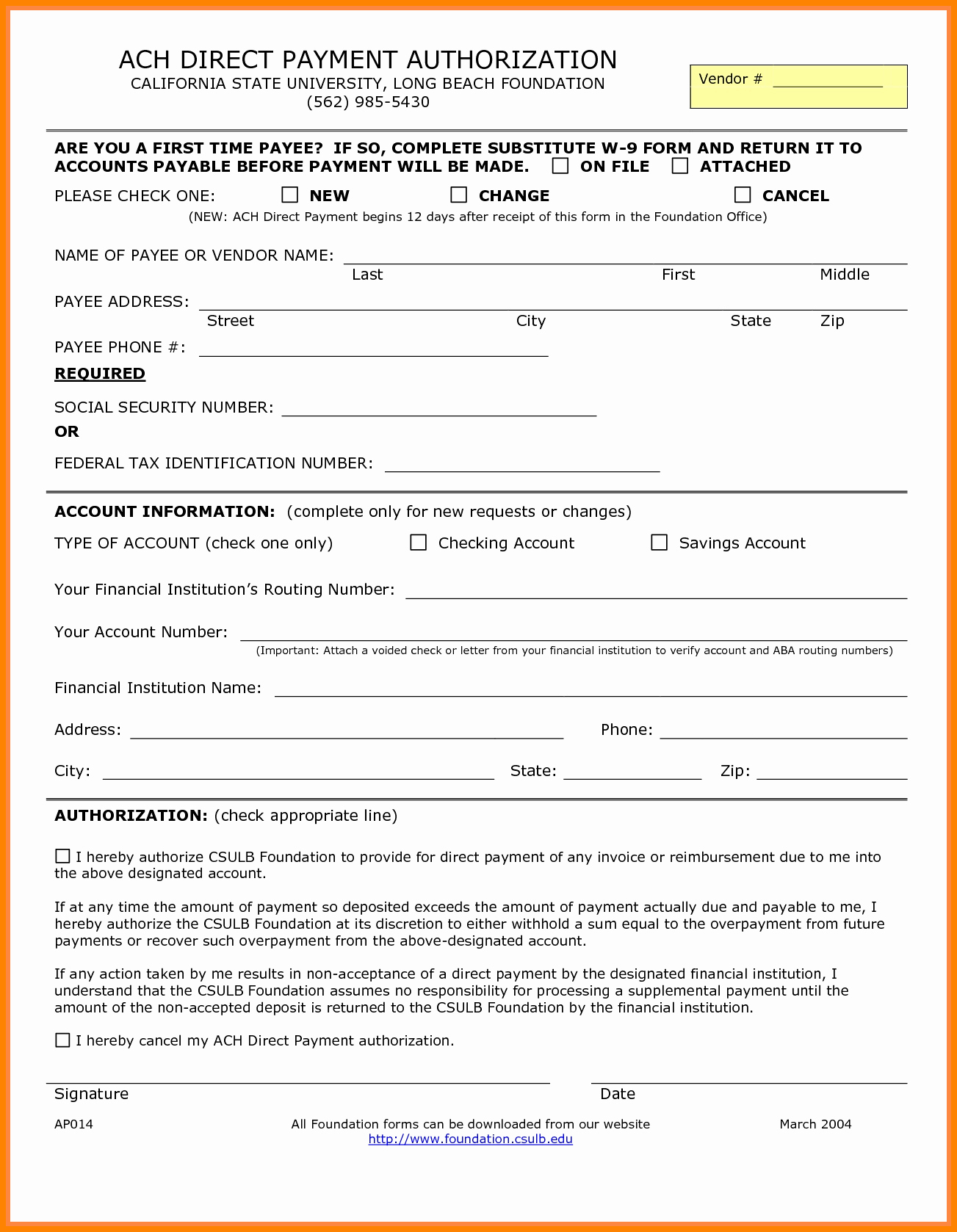 Ach Deposit Authorization form Template Elegant 5 Ach Payment Authorization form