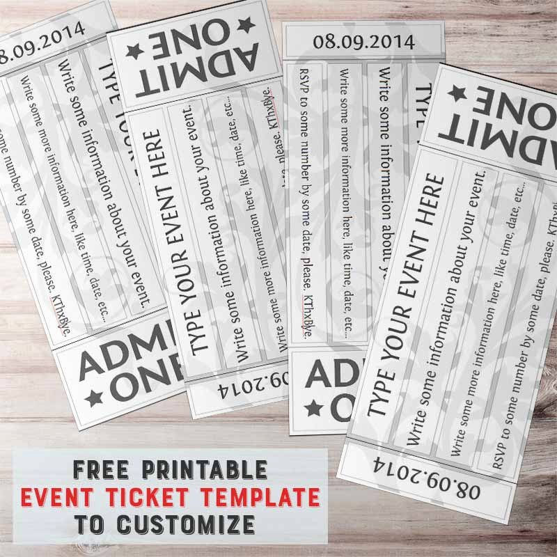 Admission Ticket Template Free New Free Printable event Ticket Templates