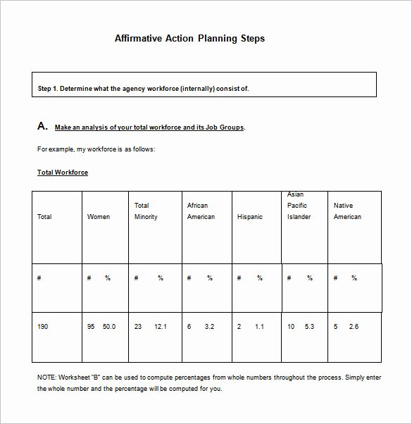 Affirmative Action Plan Template Inspirational Simple Action Plan Template 16 Free Sample Example