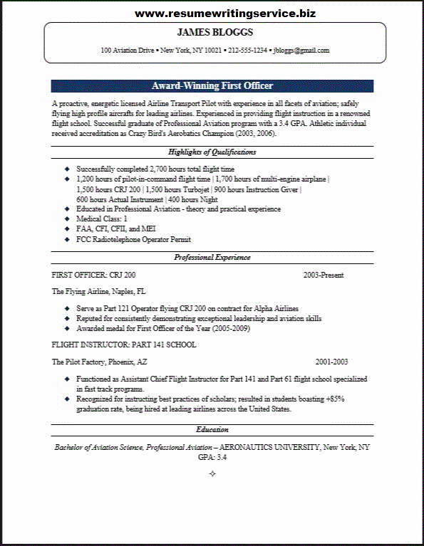 Airline Pilot Resume Template Inspirational First Ficer Resume Sample