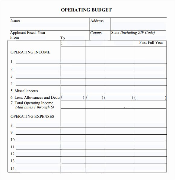 Annual Business Budget Template Excel Inspirational 8 Sample Operating Bud Templates to Download