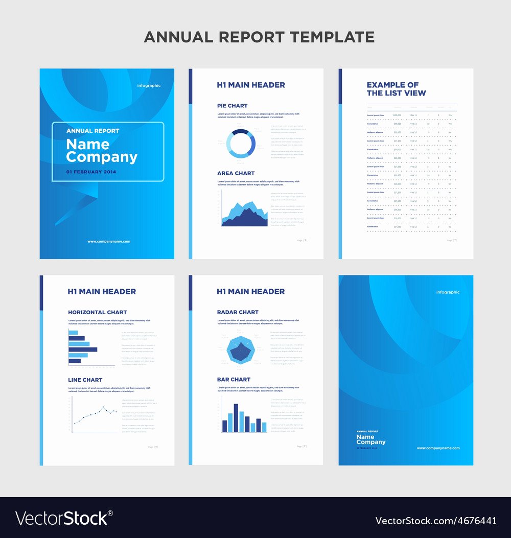 Annual Financial Report Template Unique Modern Annual Report Template with Cover Design Vector Image
