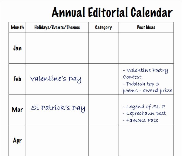 Annual Marketing Calendar Template Awesome Ten Tips On How to Create An Editorial Calendar Ad