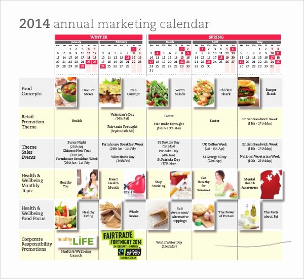 Annual Marketing Plan Template Unique Marketing Calendar Template 3 Free Excel Documents