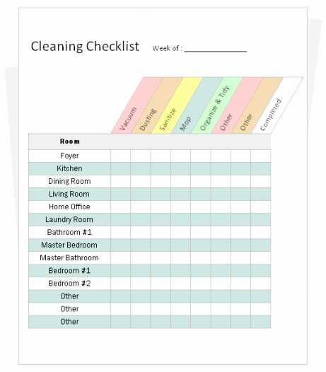 Apartment Cleaning Schedule Template Elegant Cleaning Checklist Template