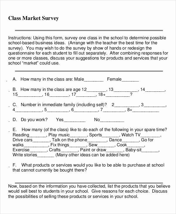 Apartment Market Survey Template Awesome 60 Sample Survey forms
