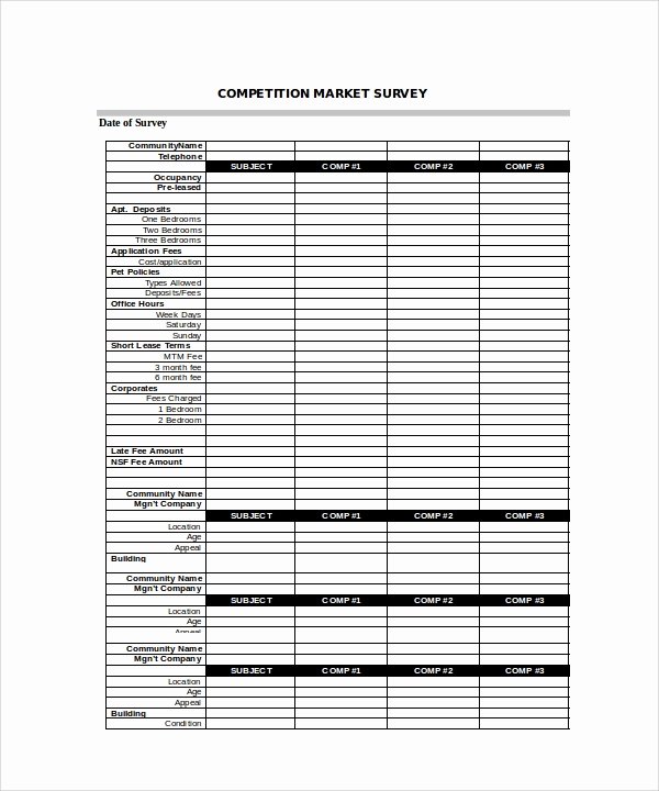 Apartment Market Survey Template Best Of 9 Blank Survey Templates Download for Free
