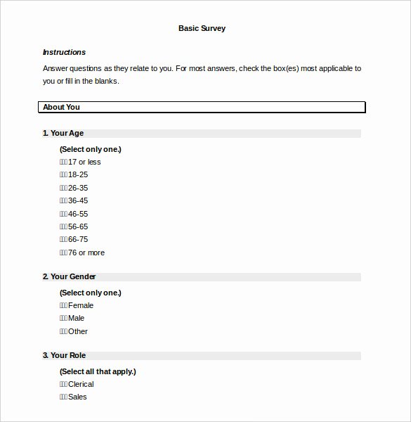 Apartment Market Survey Template Unique 39 Word Survey Templates Free Download